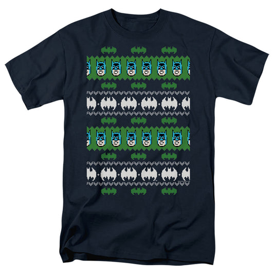 Batman Batman Christmas Sweater Mens T Shirt Navy