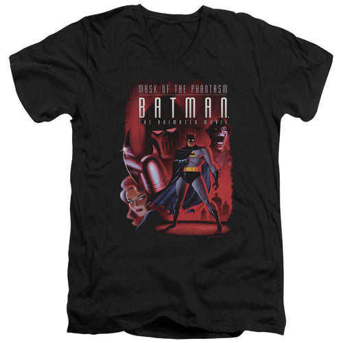 Batman Phanta Cover Mens Slim Fit V Neck T Shirt Black