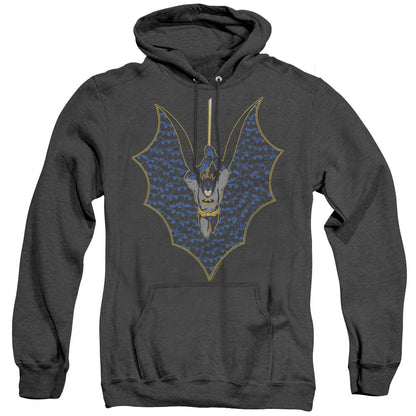 Batman Bat Fill Heather Mens Hoodie Black