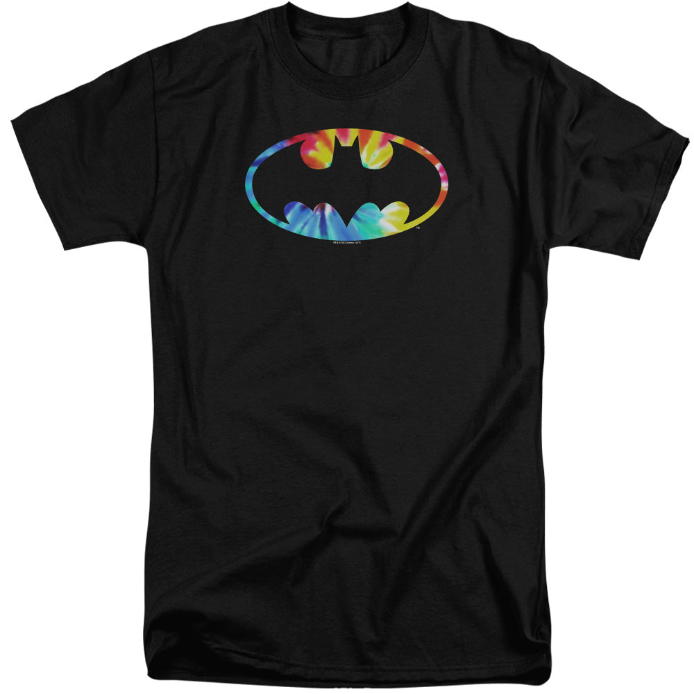 Batman Tie Dye Batman Logo Mens Tall T Shirt Black