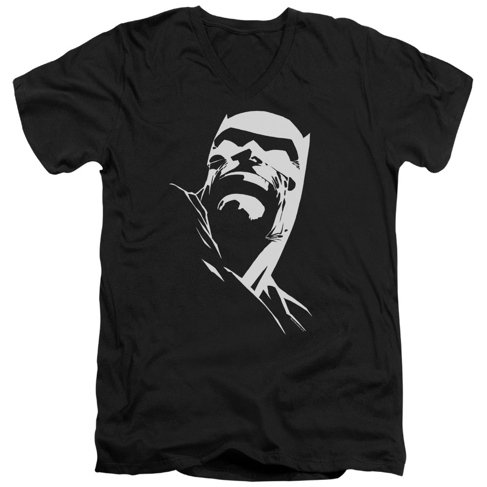 Batman Dkr Head Mens Slim Fit V Neck T Shirt Black