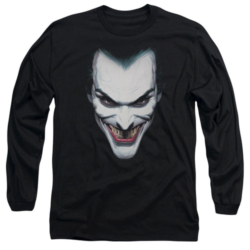 Batman Joker Portrait Mens Long Sleeve Shirt Black