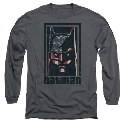 Batman American Batman Mens Long Sleeve Shirt Charcoal