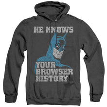 Load image into Gallery viewer, Batman Batman Knows Heather Mens Hoodie Black
