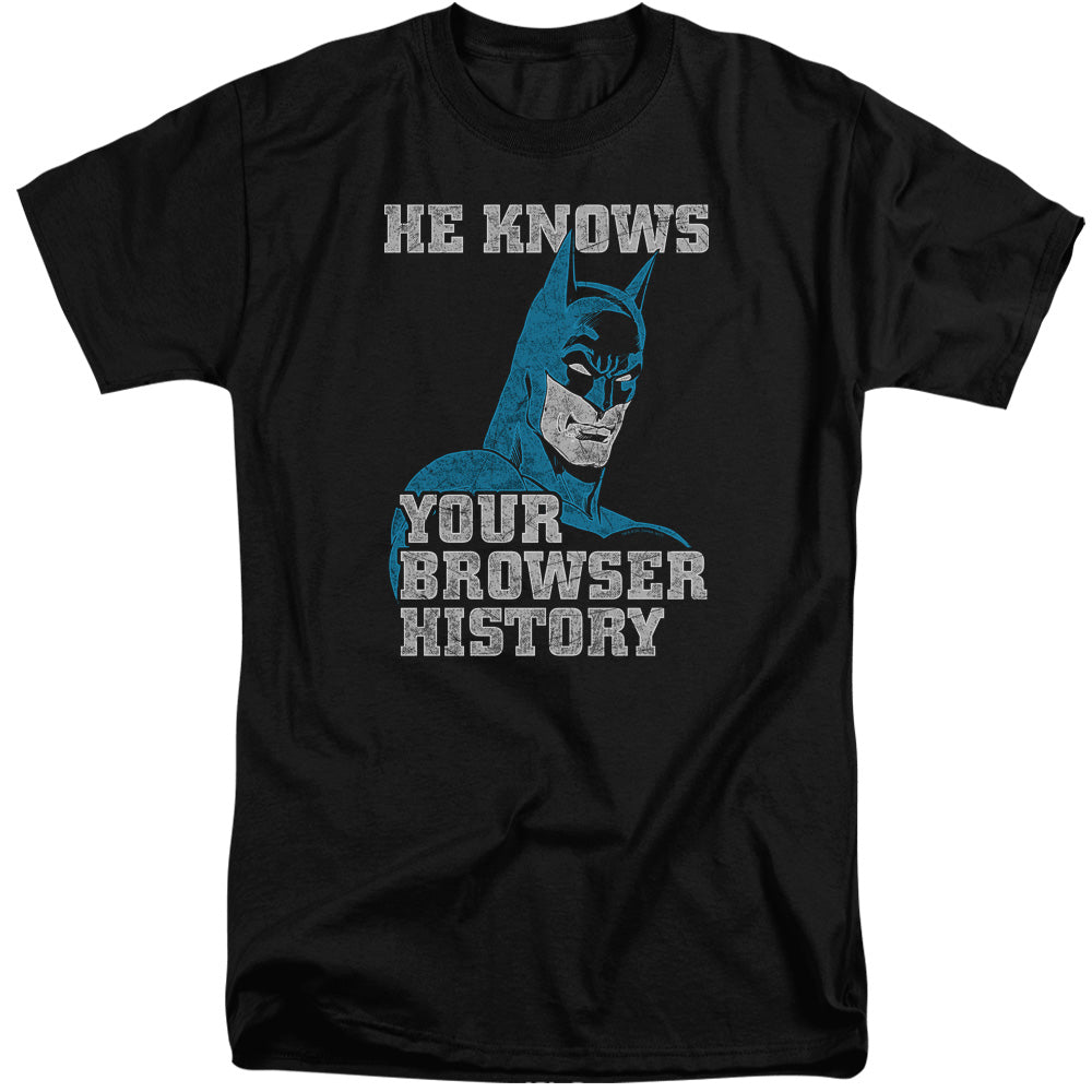 Batman Batman Knows Mens Tall T Shirt Black