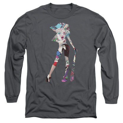 Batman Scene Inside Mens Long Sleeve Shirt Charcoal