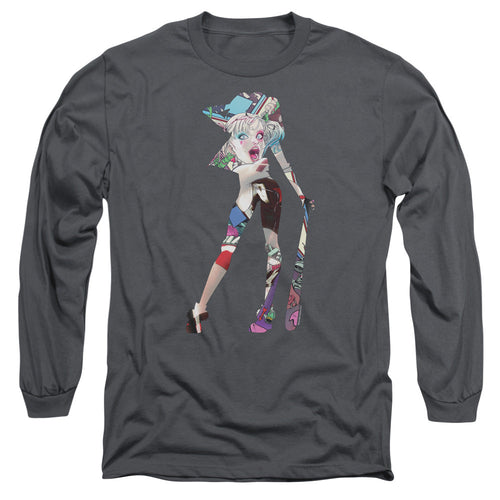 Batman Scene Inside Mens Long Sleeve Shirt Charcoal