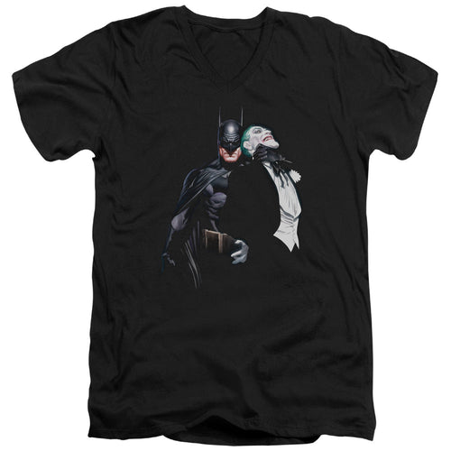 Batman Joker Choke Mens Slim Fit V Neck T Shirt Black