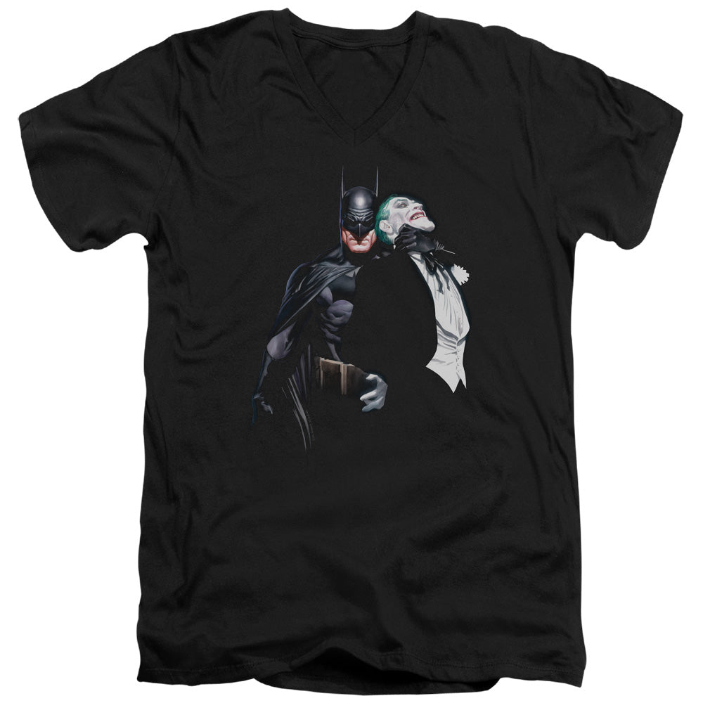 Batman Joker Choke Mens Slim Fit V Neck T Shirt Black