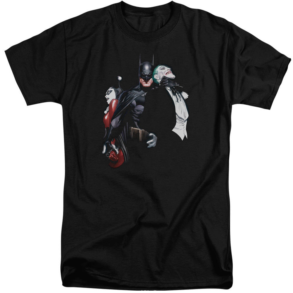 Batman Joker Harley Choke Mens Tall T Shirt Black