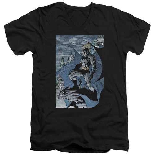 Batman Seurbat Mens Slim Fit V Neck T Shirt Black