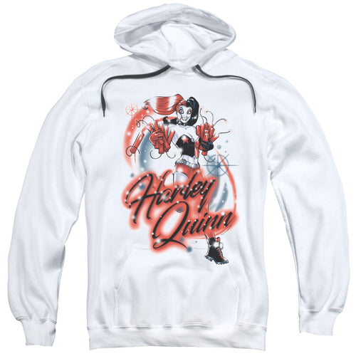 Batman Harley Airbrush Mens Hoodie White
