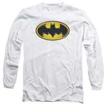 Load image into Gallery viewer, Batman Airbrush Bat Symbol Mens Long Sleeve Shirt White
