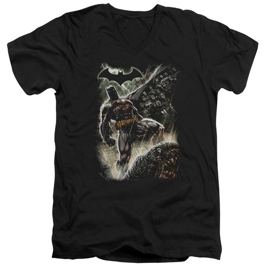 Batman Family Mens Slim Fit V Neck T Shirt Black