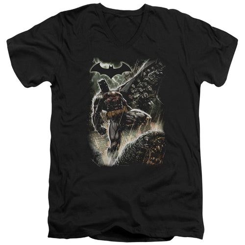 Batman Family Mens Slim Fit V Neck T Shirt Black