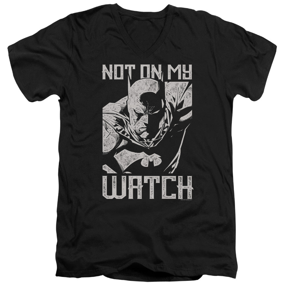 Batman Watch Mens Slim Fit V Neck T Shirt Black