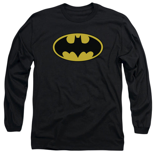 Batman Classic Logo Mens Long Sleeve Shirt Black