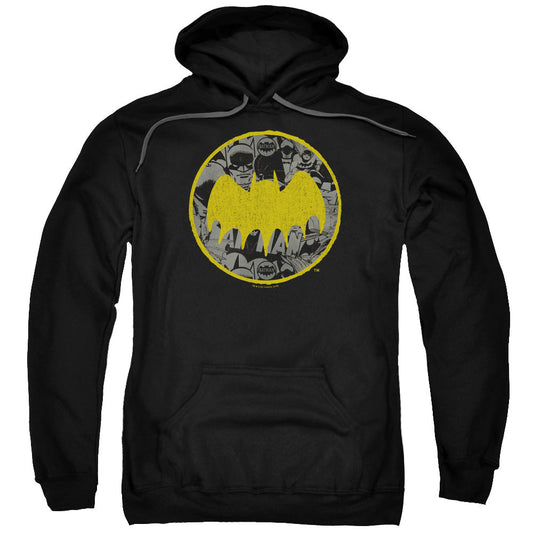 Batman Vintage Symbol Collage Mens Hoodie Black