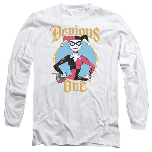 Batman Devious One Mens Long Sleeve Shirt White