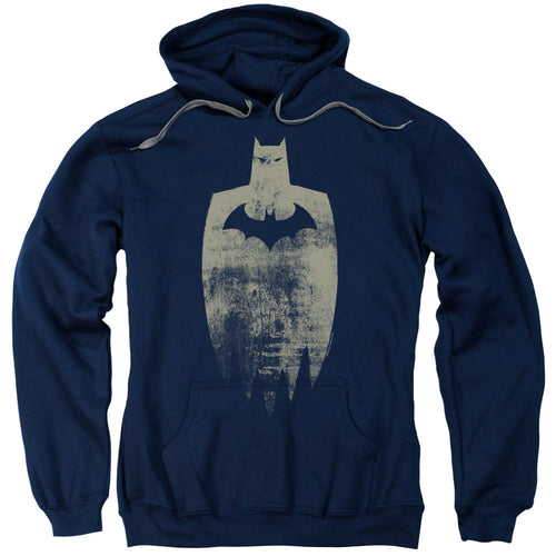 Batman Gold Silhouete Mens Hoodie Navy Blue