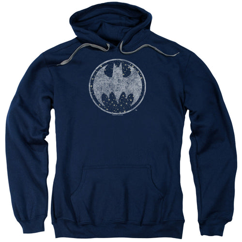 Batman Starry Night Shield Mens Hoodie Navy Blue