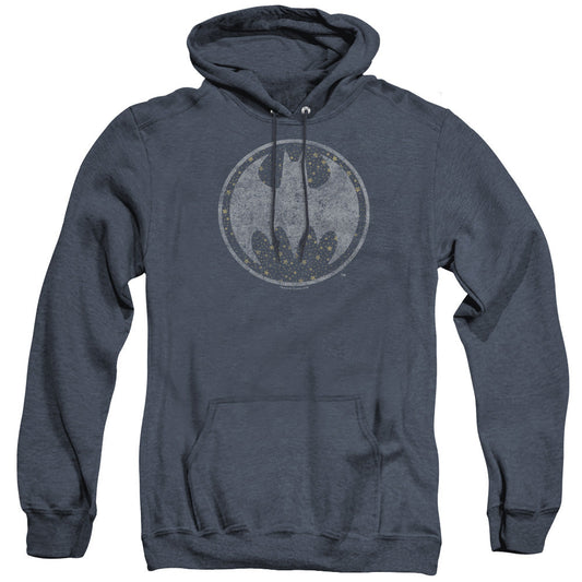 Batman Starry Night Shield Heather Mens Hoodie Navy