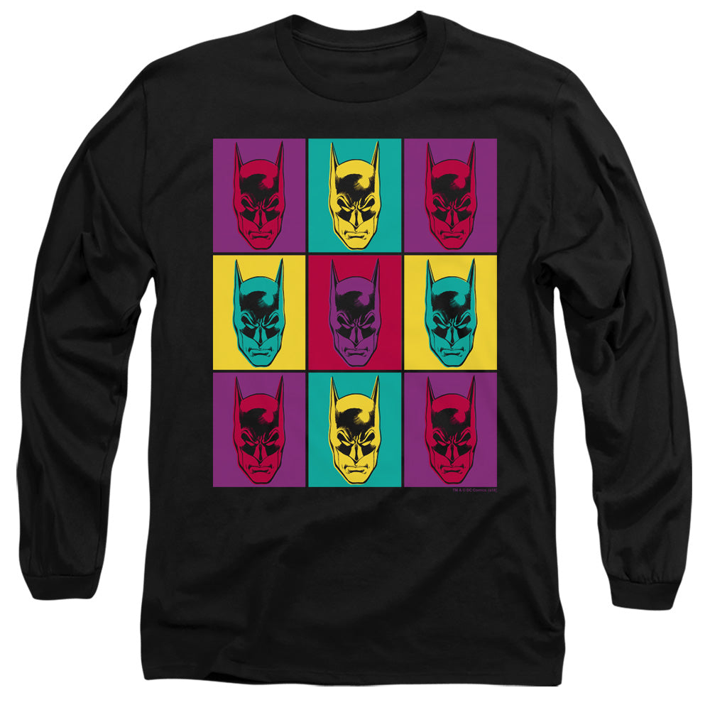 Batman Warhol Batman Mens Long Sleeve Shirt Black
