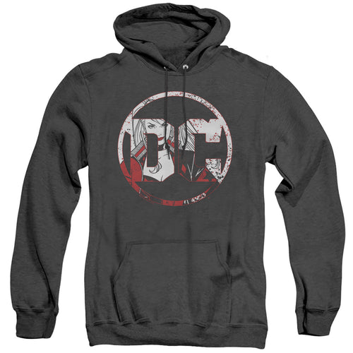 Batman Dc Logo Harley Heather Mens Hoodie Black