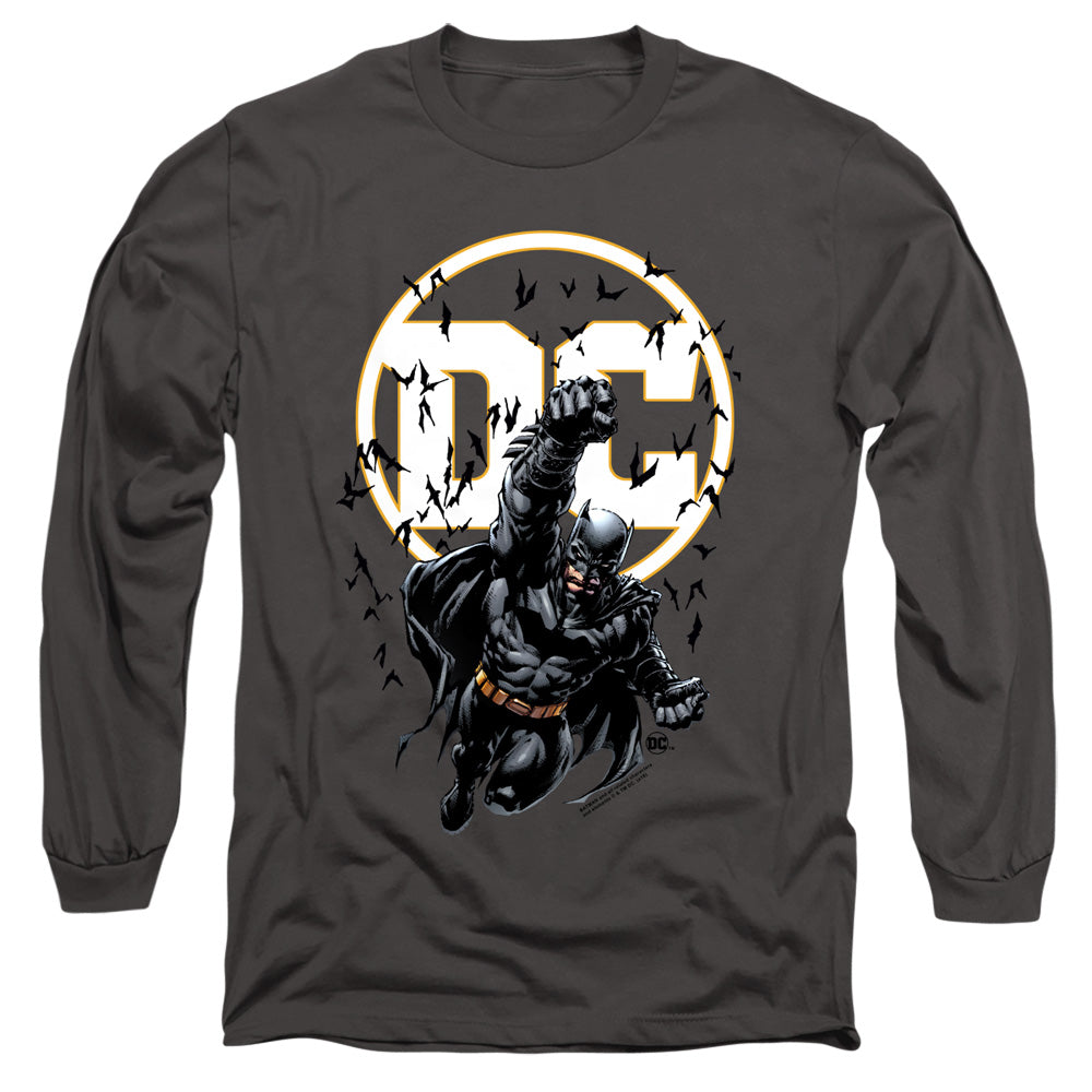 Batman Batman Dc Mens Long Sleeve Shirt Charcoal