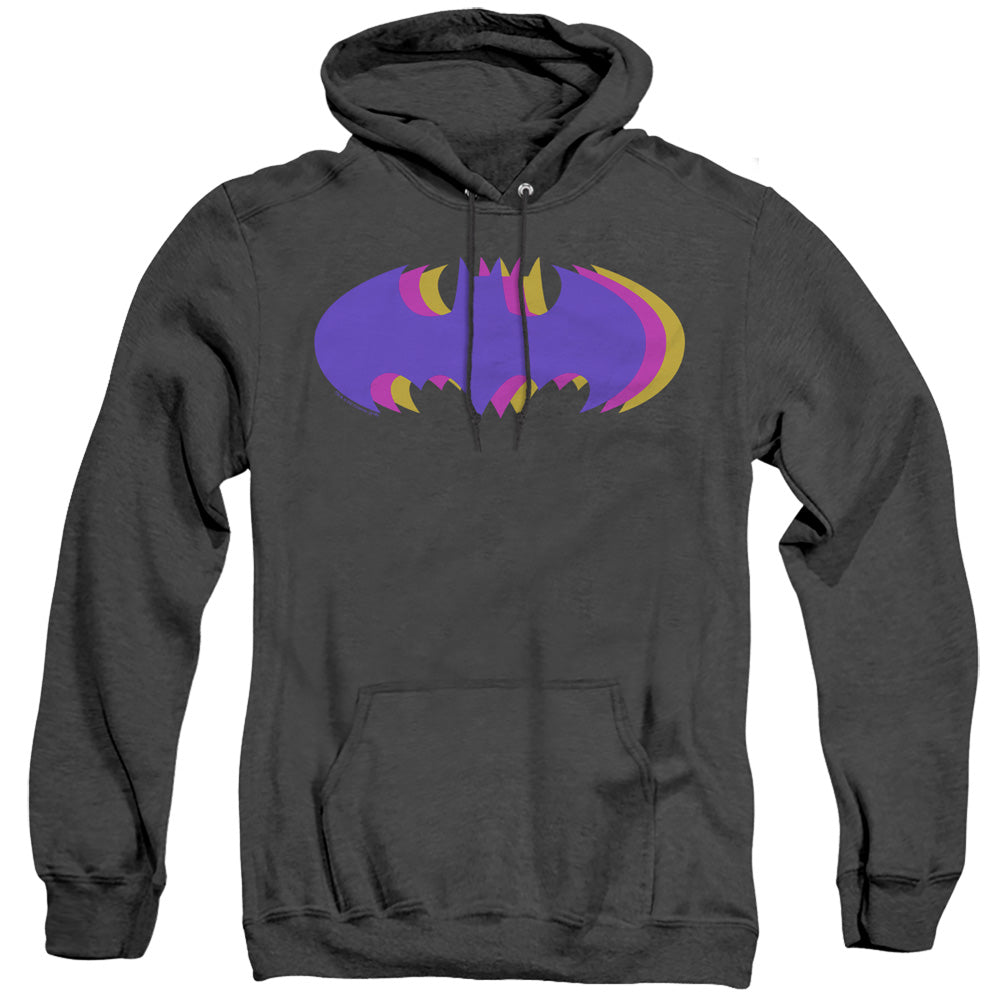 Batman Tri Colored Symbol Heather Mens Hoodie Black