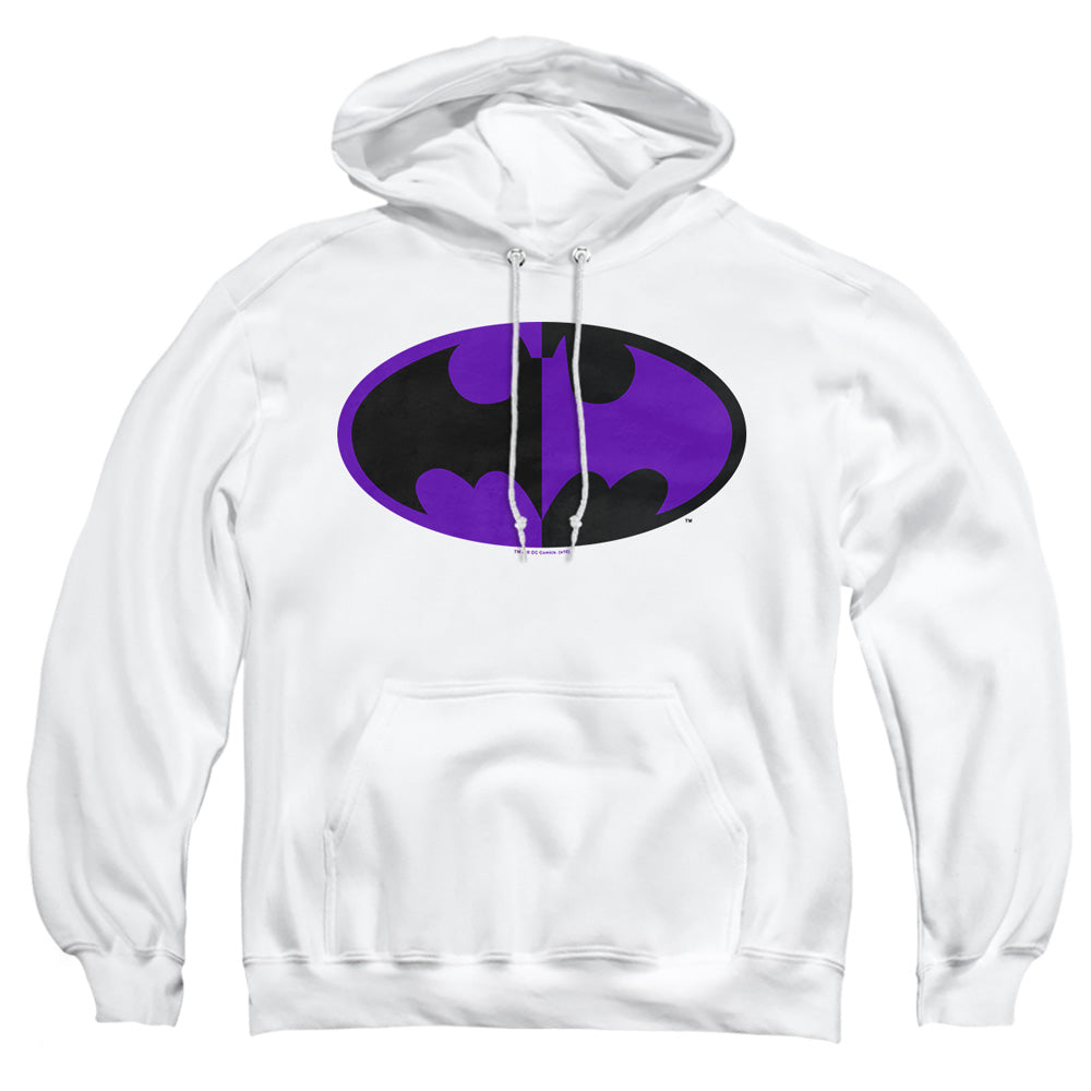 Batman Split Symbol Mens Hoodie White