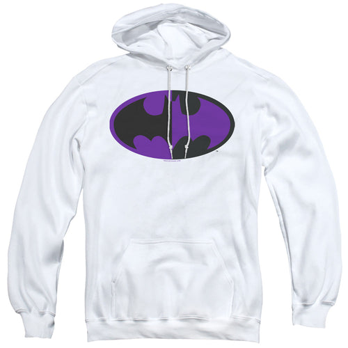 Batman Split Symbol Mens Hoodie White