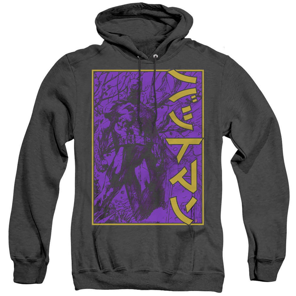 Batman Big Framed Kanji Heather Mens Hoodie Black