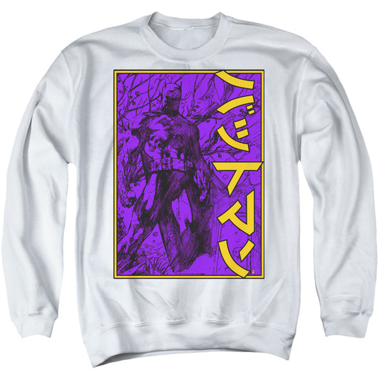 Batman Big Framed Kanji Mens Crewneck Sweatshirt White