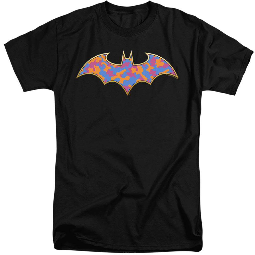 Batman Gold Camo Mens Tall T Shirt Black