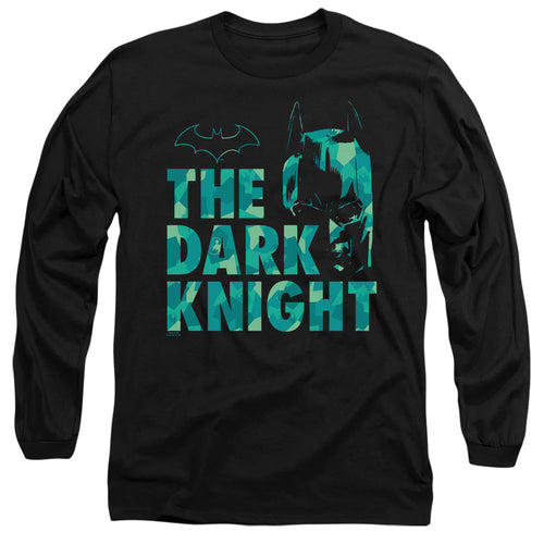 Batman Cuting Patern Mens Long Sleeve Shirt Black