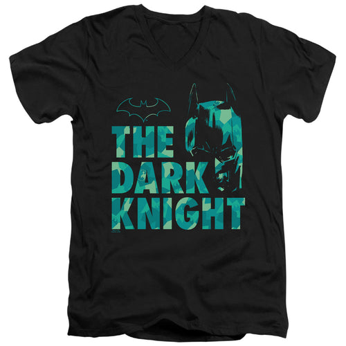 Batman Cuting Patern Mens Slim Fit V Neck T Shirt Black