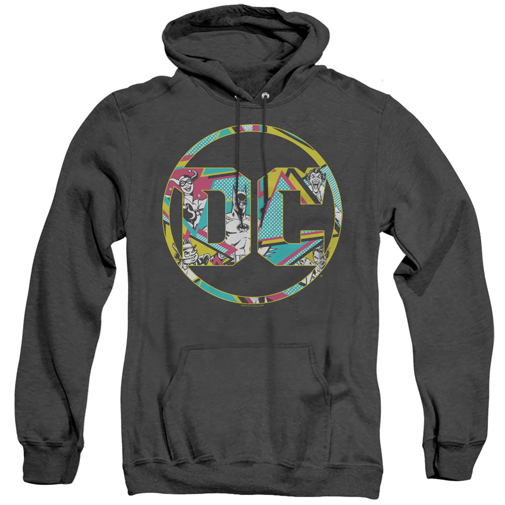 Batman 80s Bat Logo Heather Mens Hoodie Black