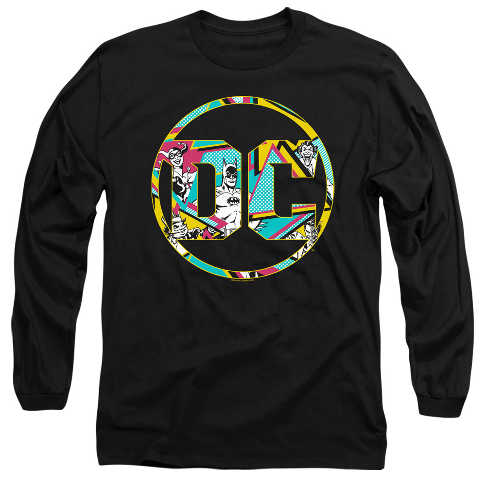 Batman 80s Bat Logo Mens Long Sleeve Shirt Black