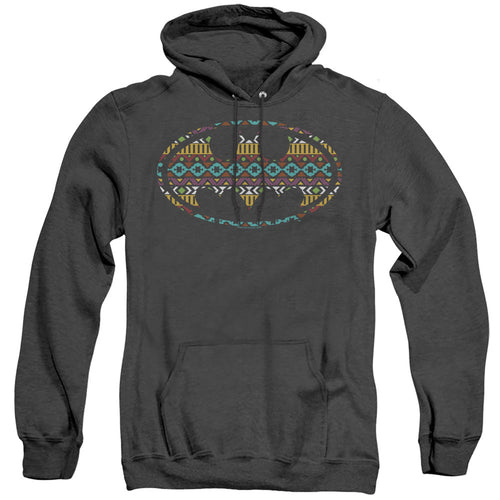 Batman Aztec Fill Heather Mens Hoodie Black
