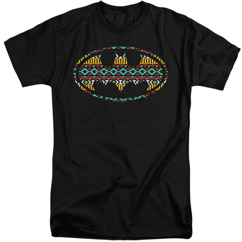 Batman Aztec Fill Mens Tall T Shirt Black