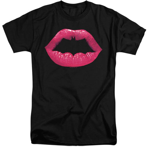 Batman Bat Kiss Mens Tall T Shirt Black