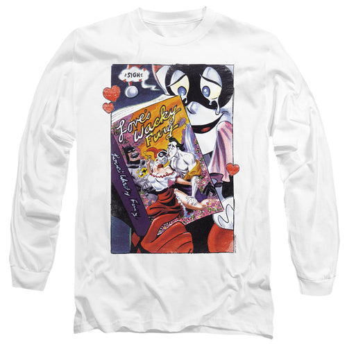 Batman Loves Wacky Fury Mens Long Sleeve Shirt White