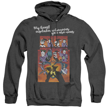 Batman Explode Heather Mens Hoodie Black