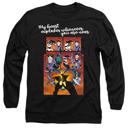 Batman Explode Mens Long Sleeve Shirt Black