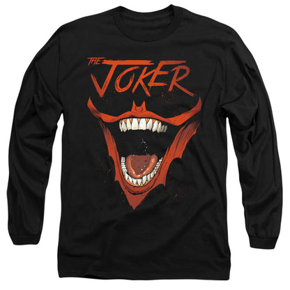 Batman Joker Bat Laugh Mens Long Sleeve Shirt Black
