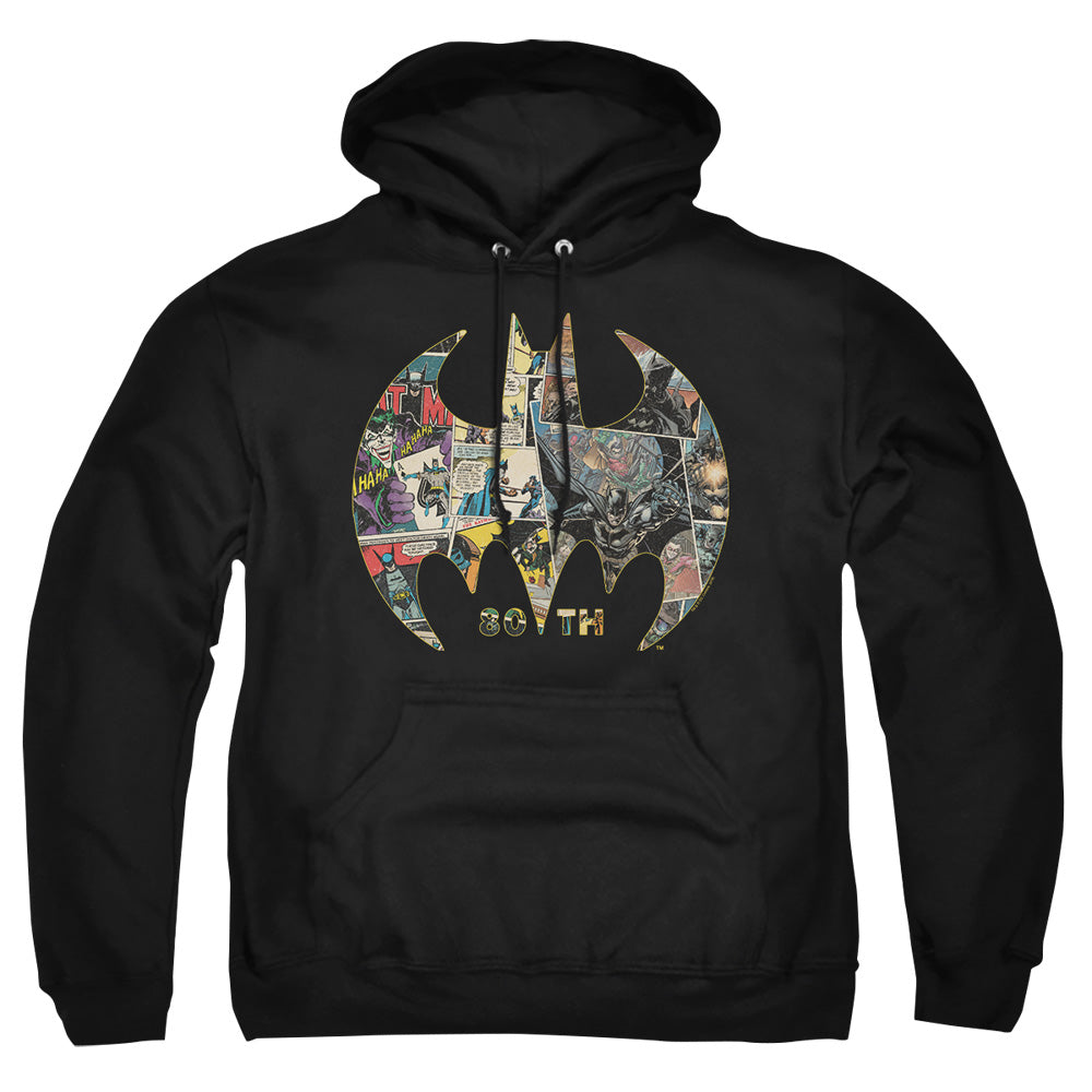 Batman 80Th Shield Mens Hoodie Black