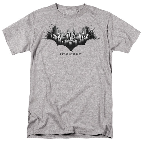 Batman Gotham Shield Mens T Shirt Athletic Heather