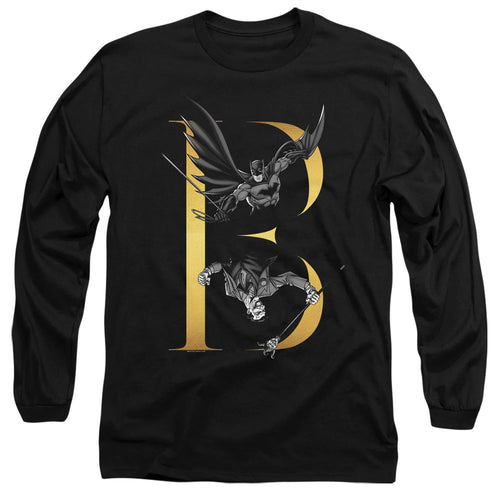 Batman B Mens Long Sleeve Shirt Black