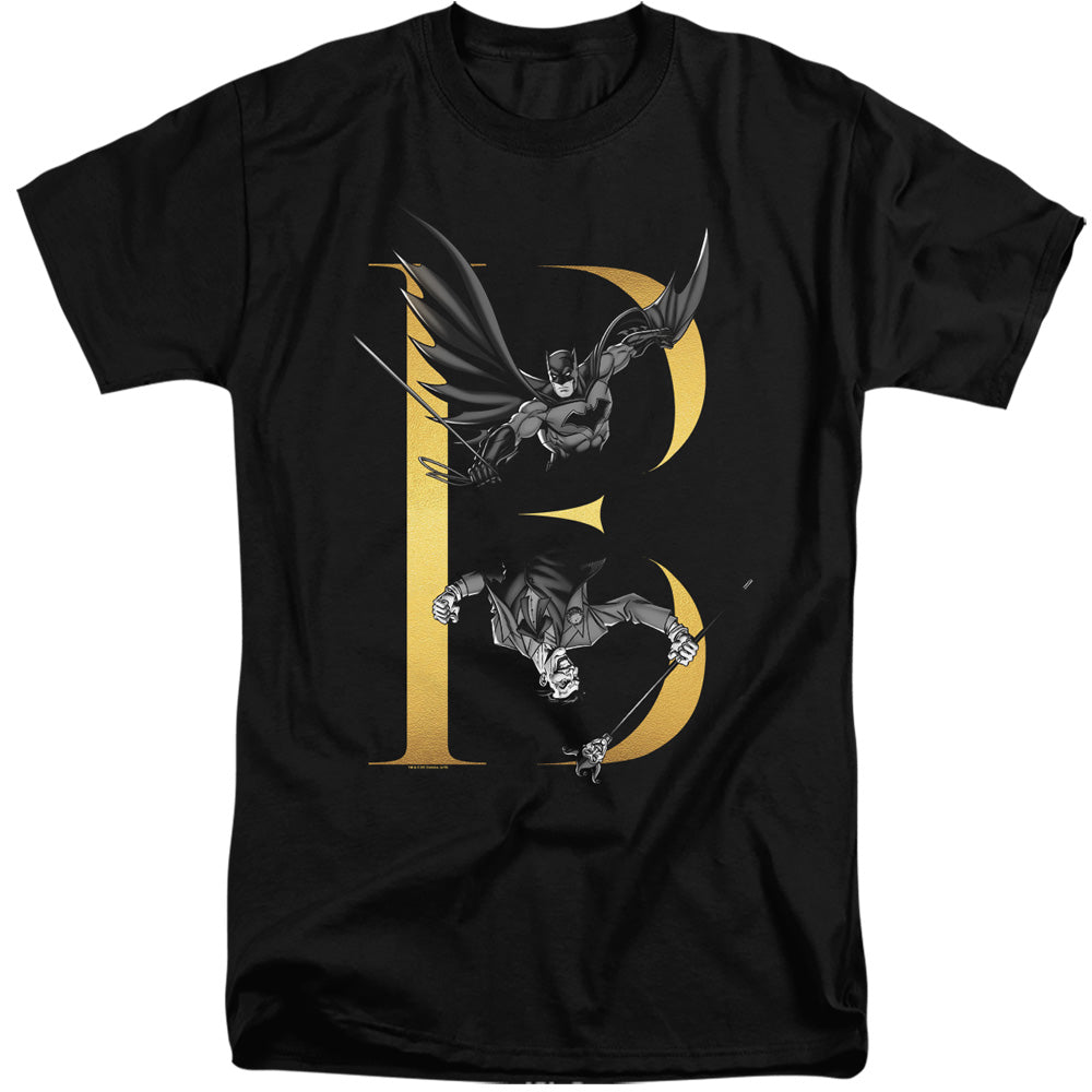 Batman B Mens Tall T Shirt Black